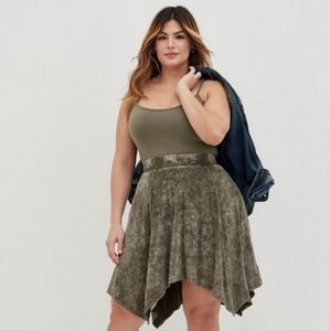 Torrid Green Handkerchief Tie Dye Skirt